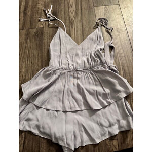 TOBI XS BNWT Light Lilac/Periwinkle Tiered Ruffle Strappy Romper - from Revolve